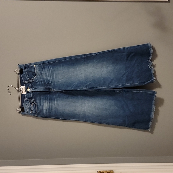 Frame Denim Crop Wide Leg Jeans - Picture 1 of 8